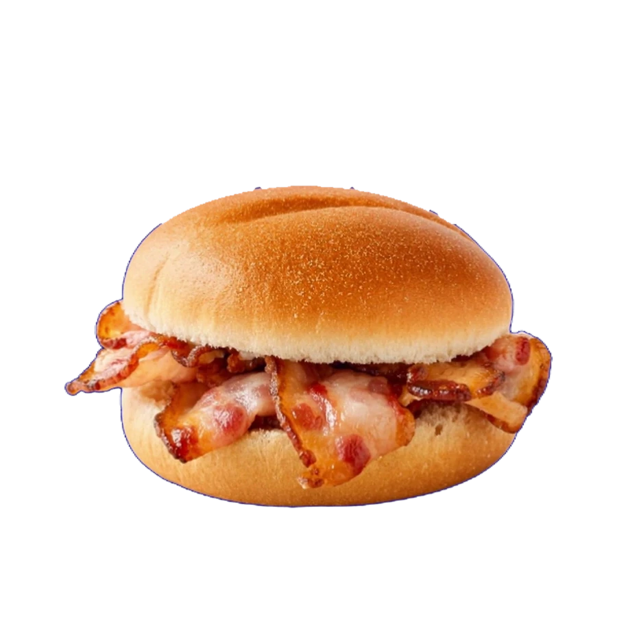 Bacon club : un pain rond garni de tranches de bacon croustillantes